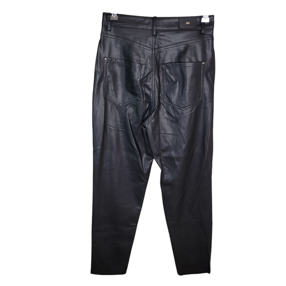Zara Faux Leather Mom Fit Pants Trousers Size 4